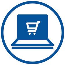 Blue online mall icon