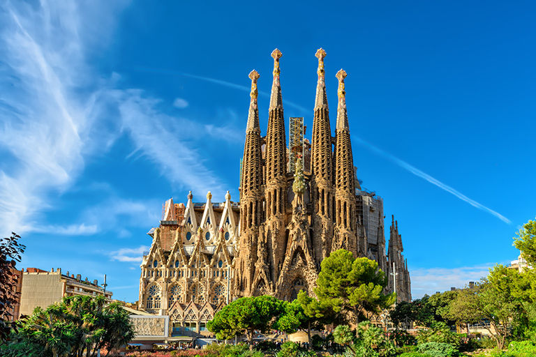 Nativity facade of La Sagrada Familia cathedral in Barcelona