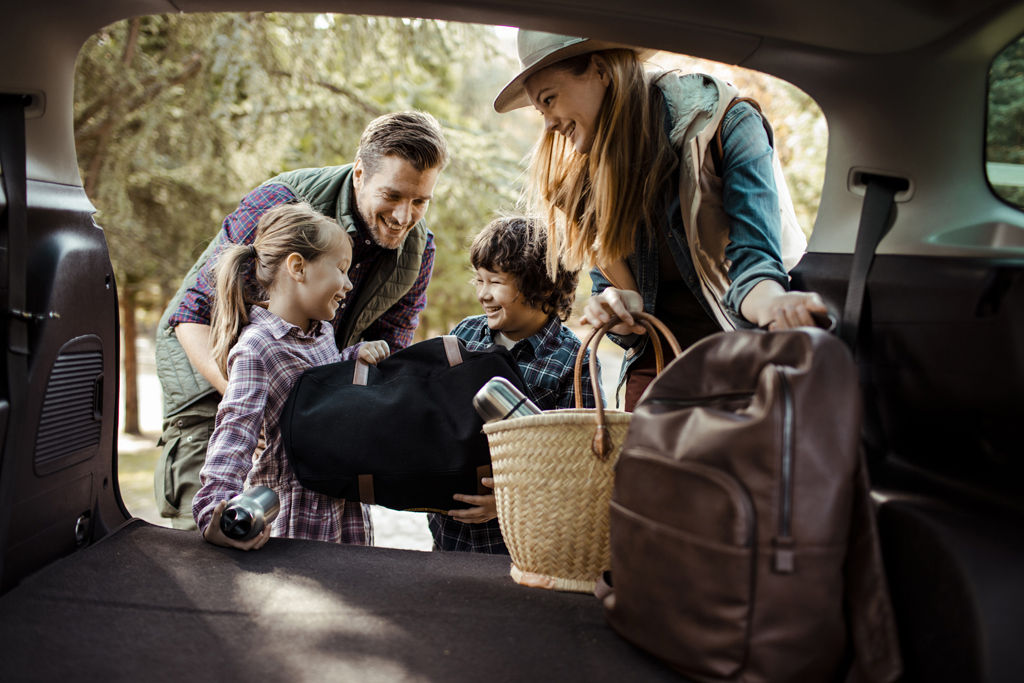 Family on road trip.