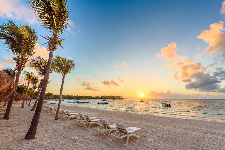 Akumal bay - Caribbean white beach in Riviera Maya, coast of Yucatan and Quintana Roo, Mexico