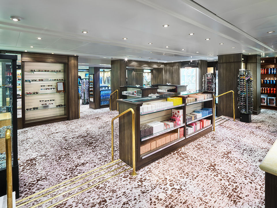 Norwegian Cruise Line (NCL) boutique inside view of shopping
