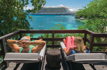 couple relaxing on a desk