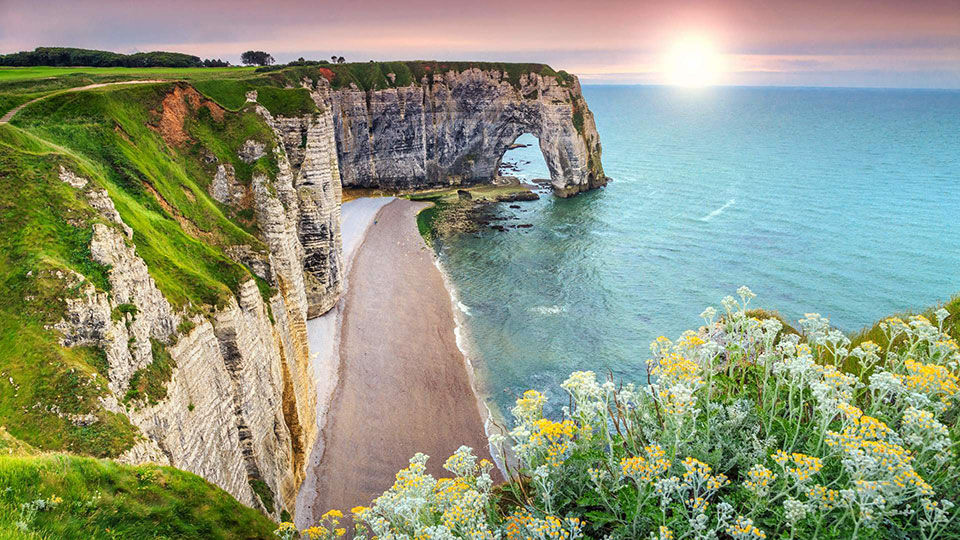 Cliffs by beach