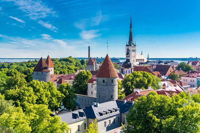 Panorama of the medieval city Tallinn in Estonia