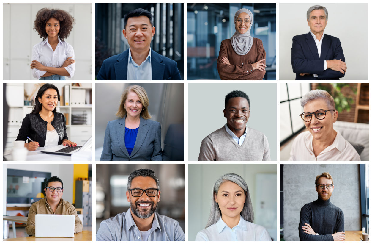 Diverse and happy faces showcase multiethnic lifestyle and unity