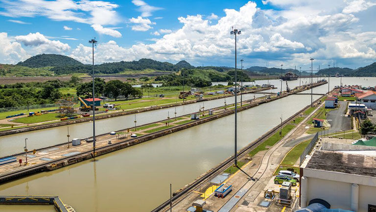 Panama Canal at Miraflores Locks - Panama City, Panama