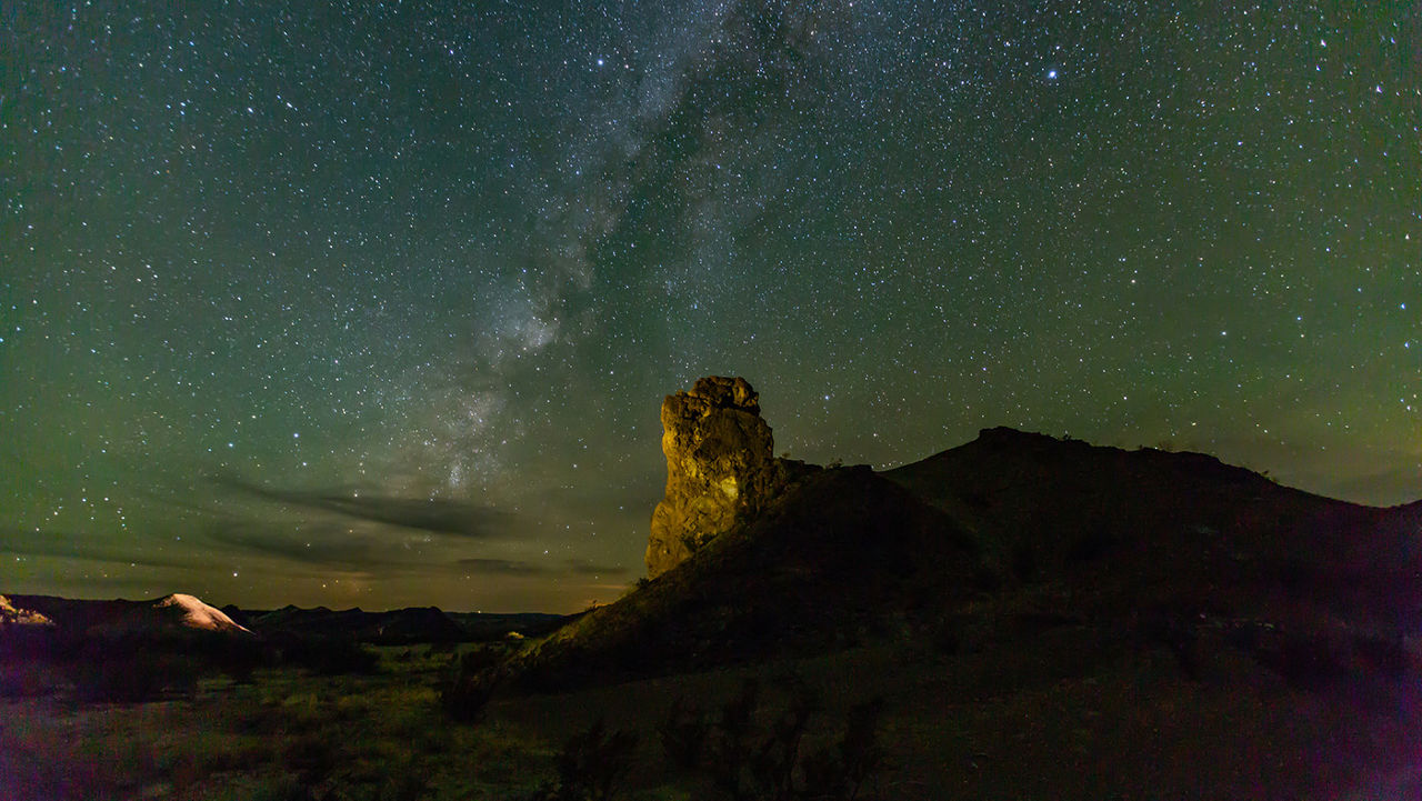 Sphinx formation at night.