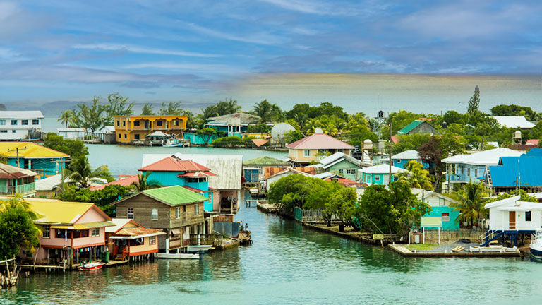 Oak Ridge area of Roatan Island, Honduras at sunrise.