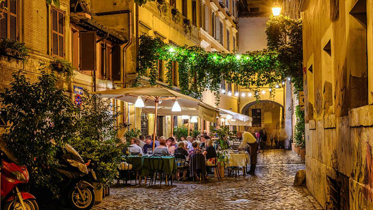 Rome, outdoor cafe.