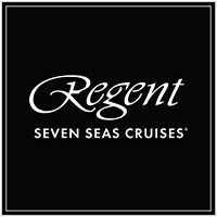 Regent Seven Seas Cruises logo with black background.