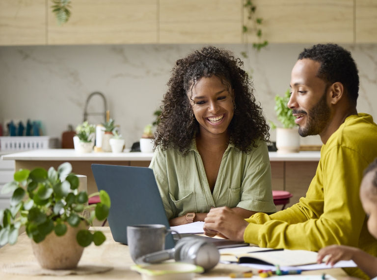 couple looking at laptop