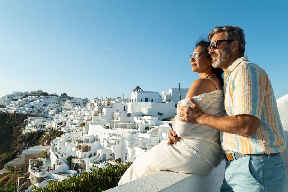 Couple in Santorini.