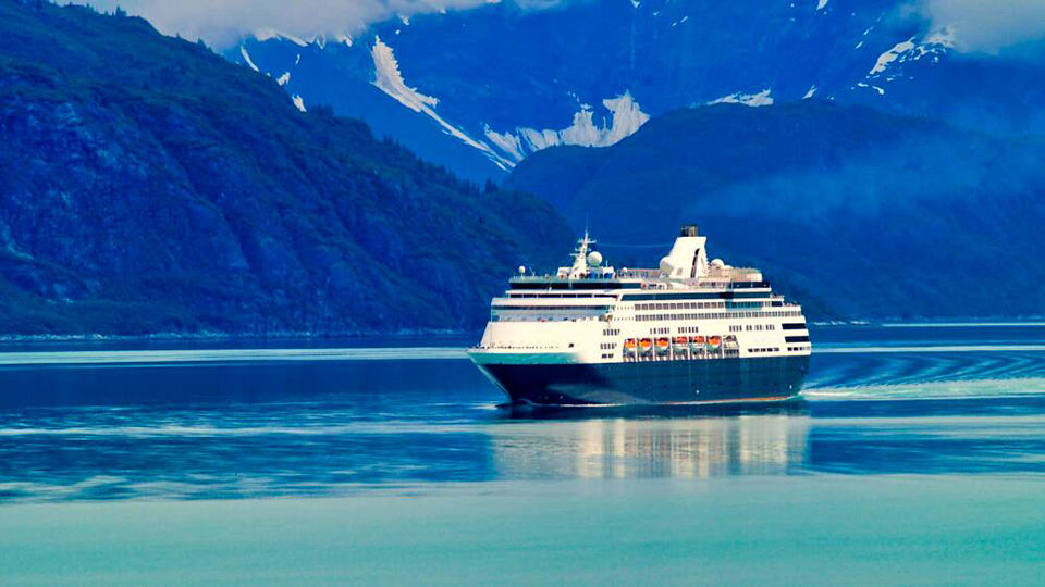 Glacier bay with holland america ship