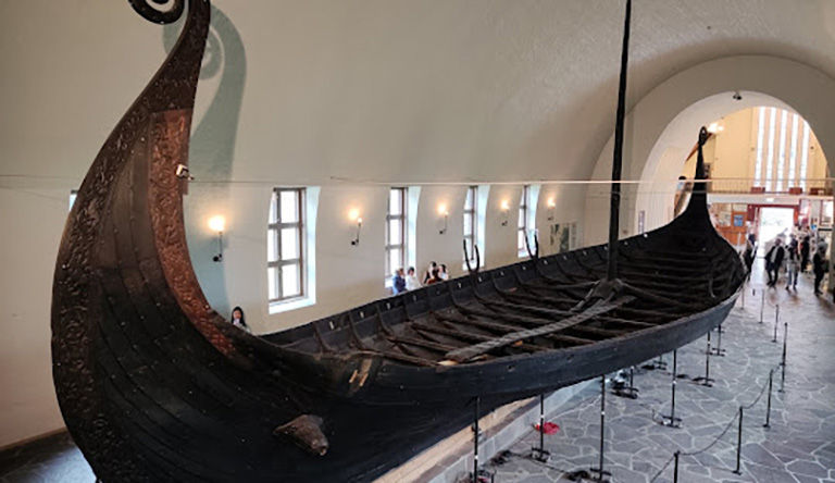 Scandinavia, Oslo. Viking ship in a museum.