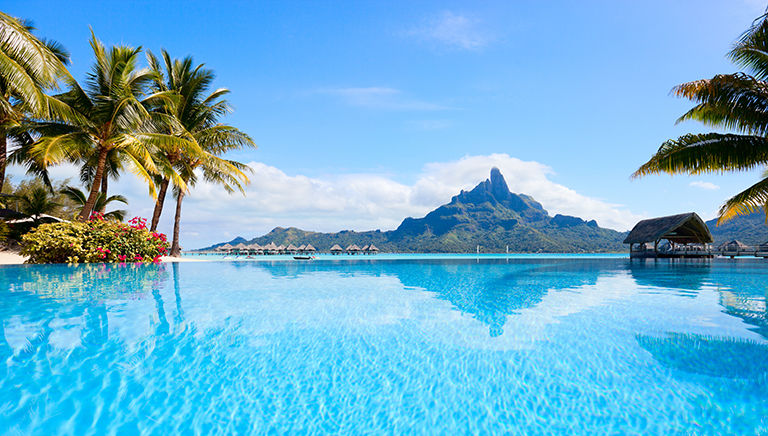 Beautiful view of Otemanu mountain on Bora Bora island