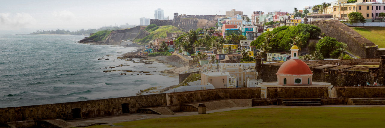 Panorama of La Perla slum in old San Juan, Puerto Rico
