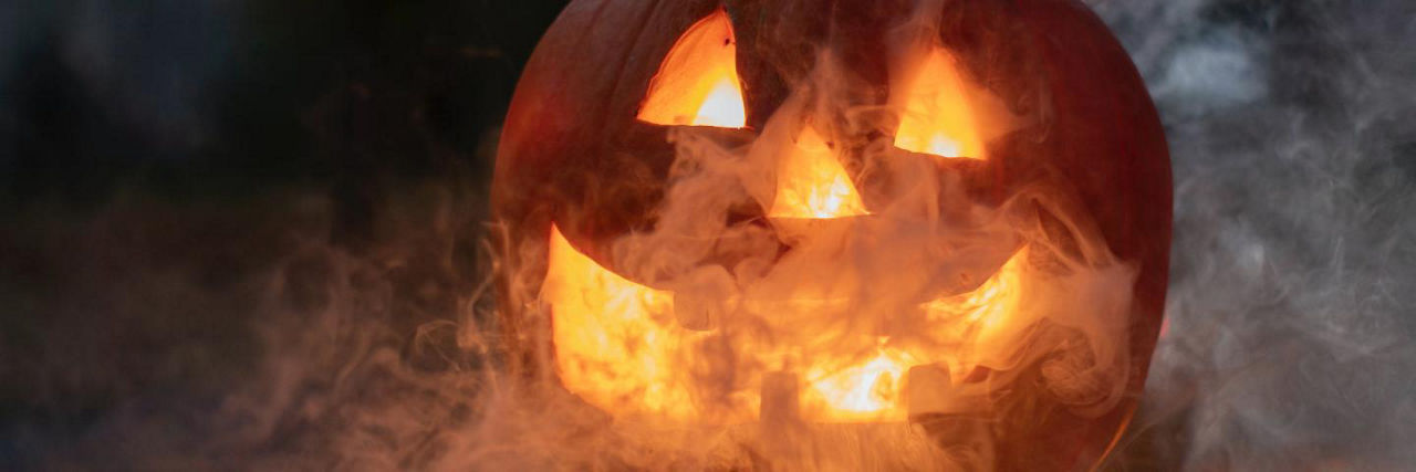 Jack - O - Lantern and fog