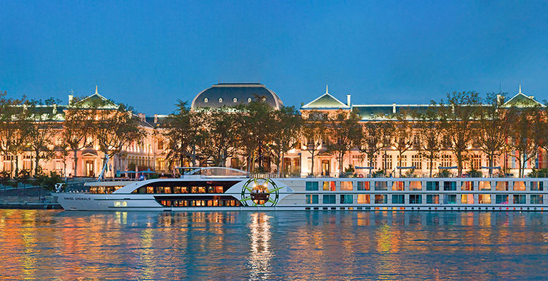 Tauck Emerald Lyon river cruise ship in Europe.