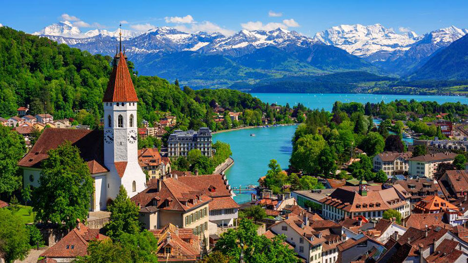 Thun city during Spring.