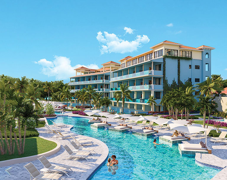 Hotel with a beautiful pool through Travel Impressions.