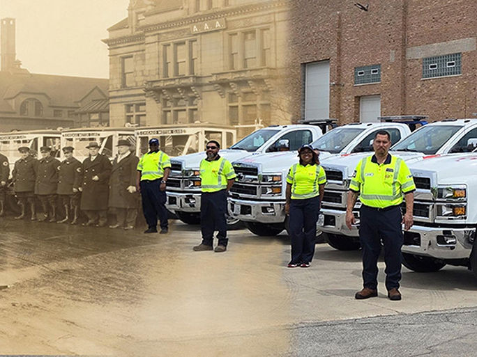 Vintage AAA service men and woman compared to our service men and women of today