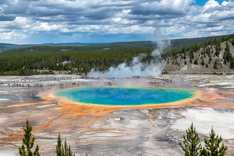 The view at Yellowstone National Park