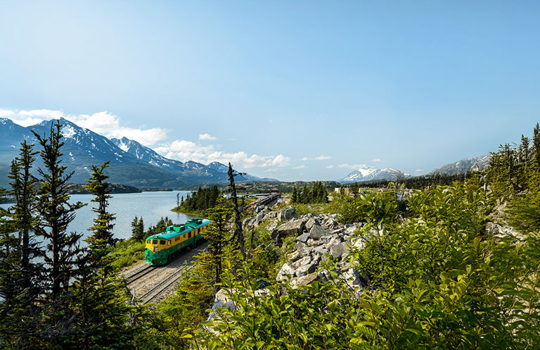 Yukon Denali land and sea Journey. Train Skagway, Alaska.